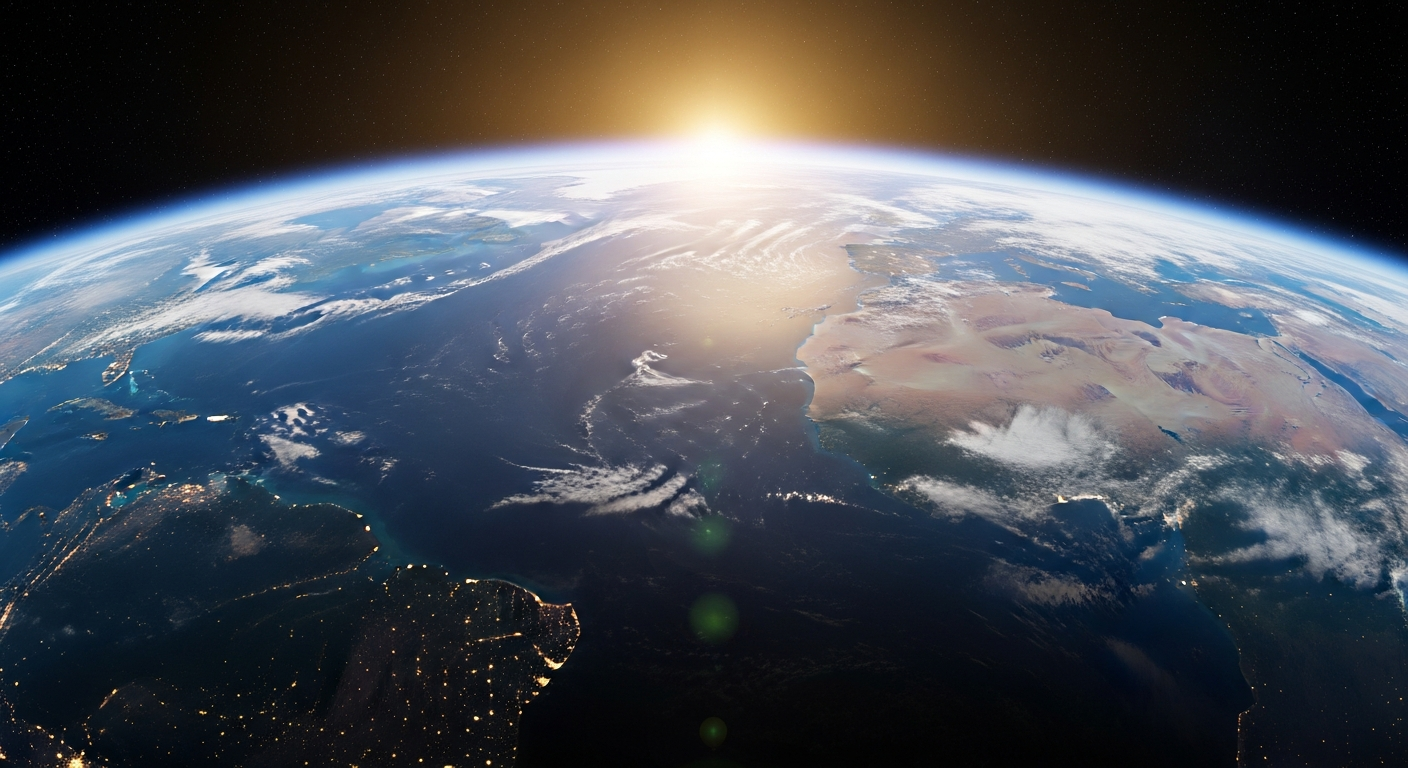 Earth from space representing environmental salvation