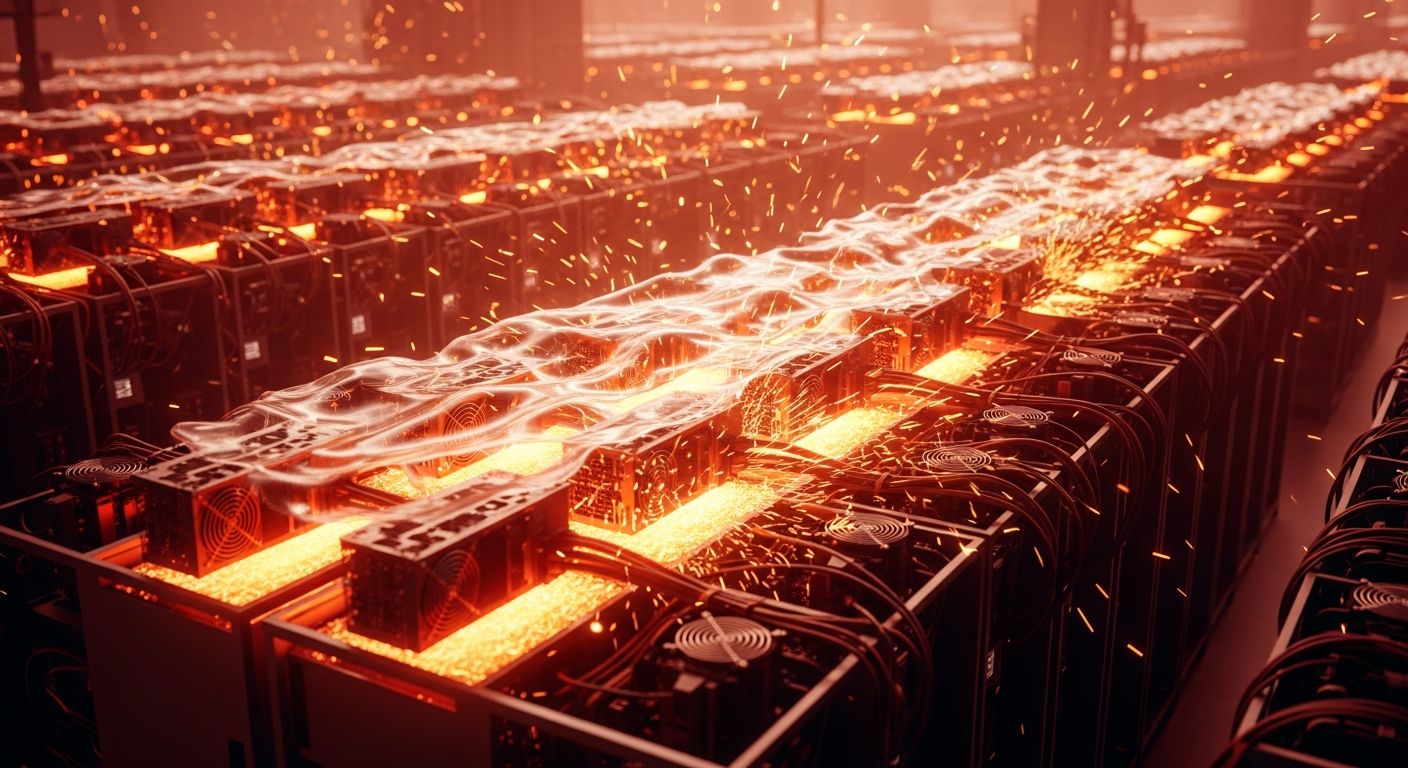 Overheating cryptocurrency mining equipment