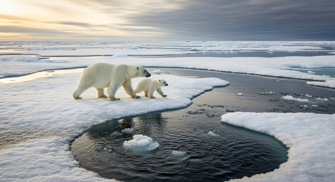 Polar bears affected by climate change